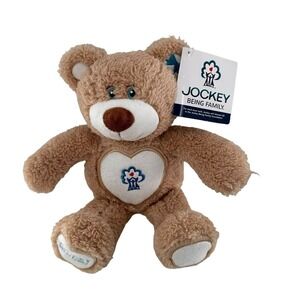 Jockey Being Family Plush Teddy Bear With Embroidered Heart Logo Plaid Pajamas